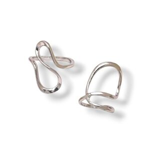 Silver Abstract Ring Set Stainless Steel